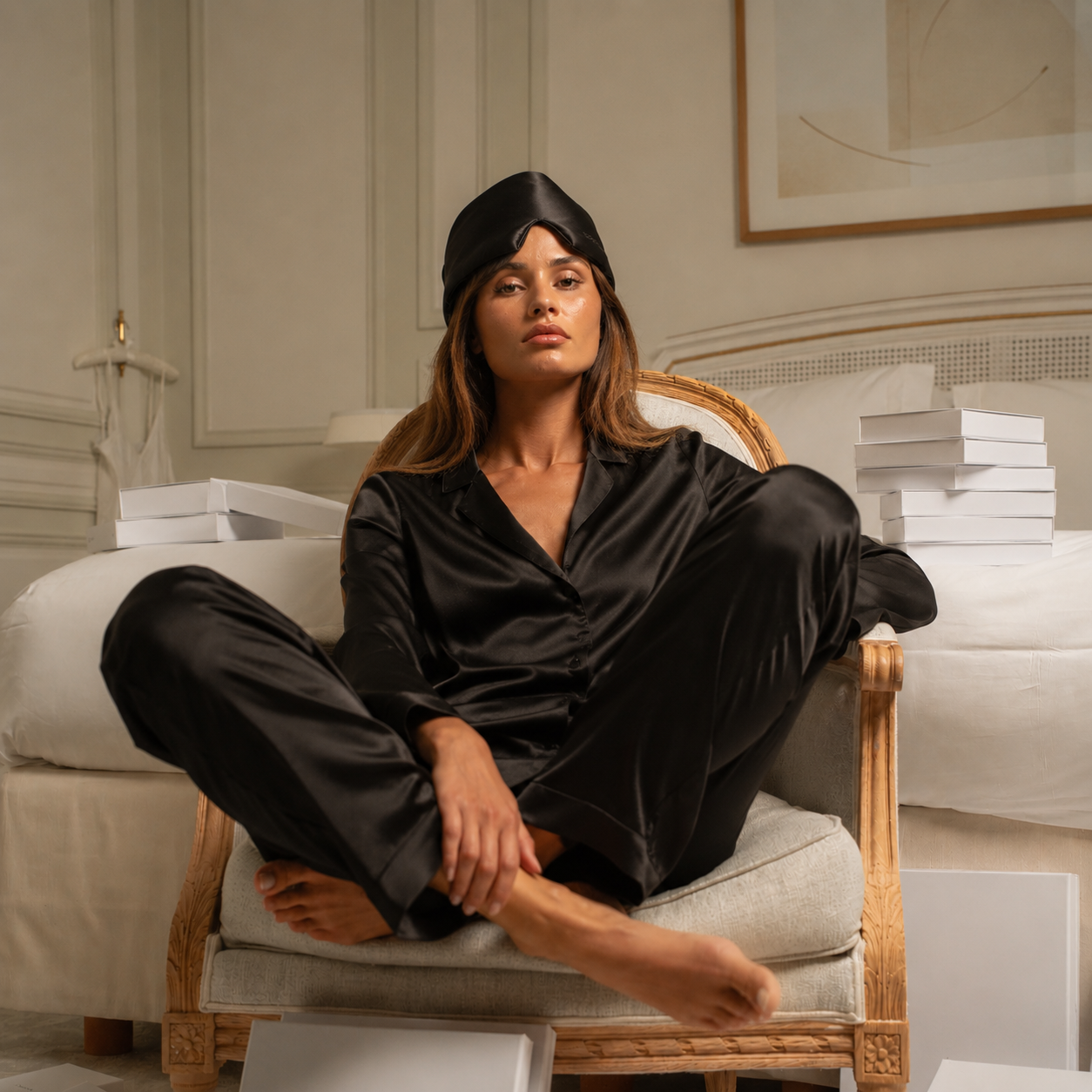 Long Premium Silk PJ Set Pink