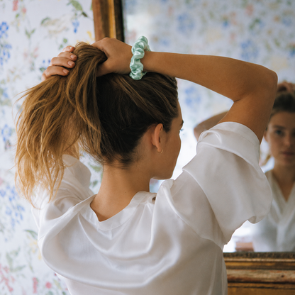 Silk Scrunchies Green