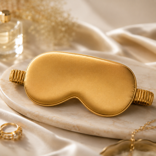 Premium Silk Sleep Mask Golden