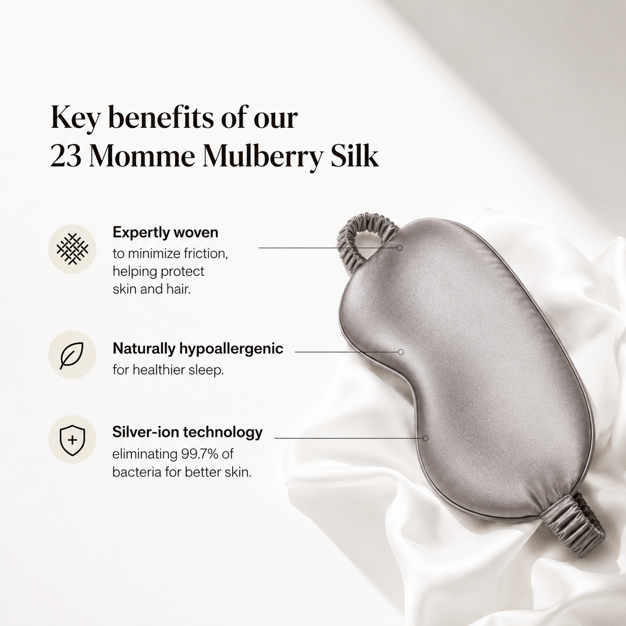 Premium Silk Sleep Mask Gray