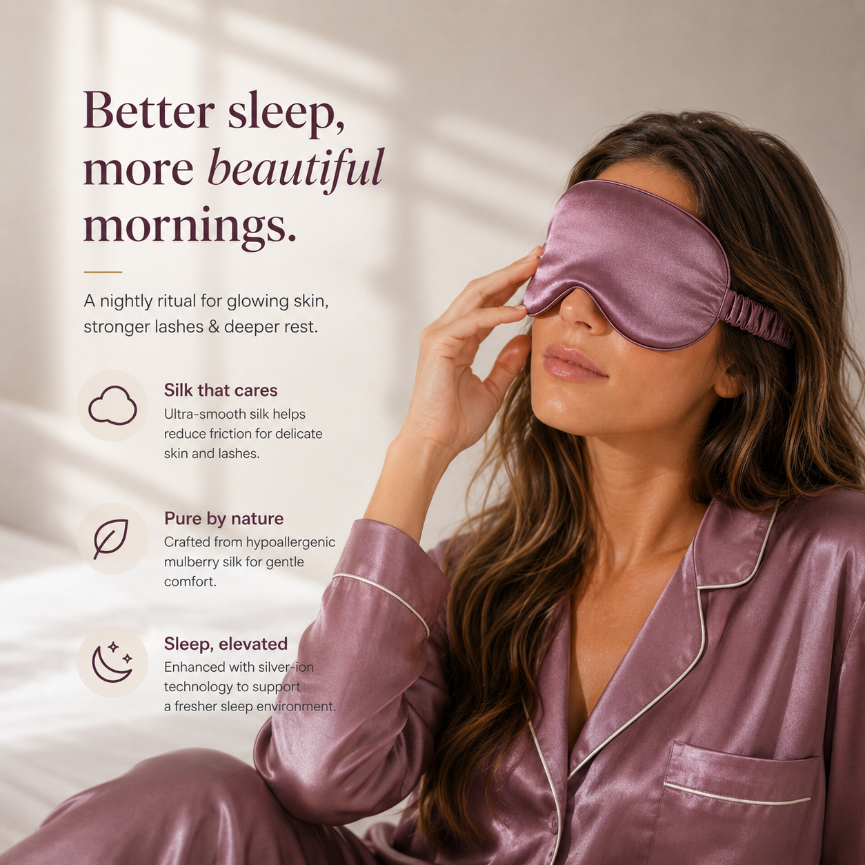 Premium Silk Sleep Mask Golden
