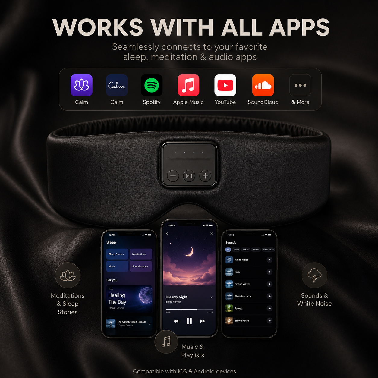 sleeping headphone mask black - Vanzeti