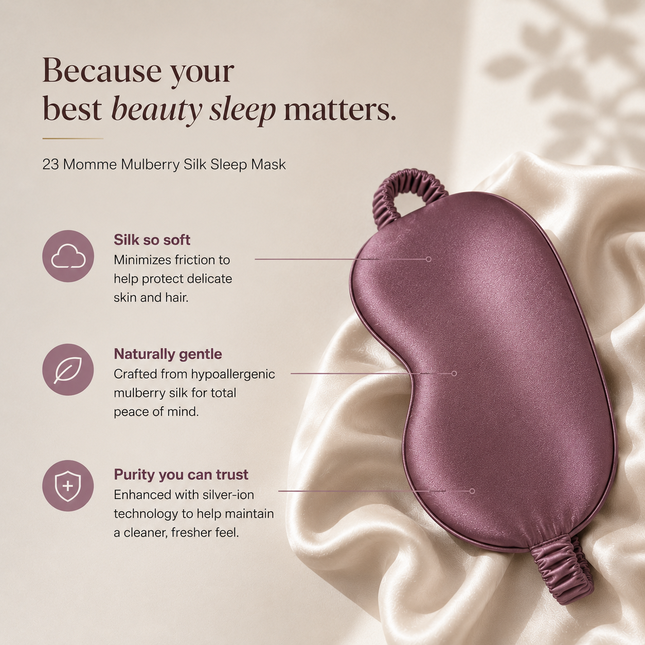 Premium Silk Sleep Mask Dark Blue