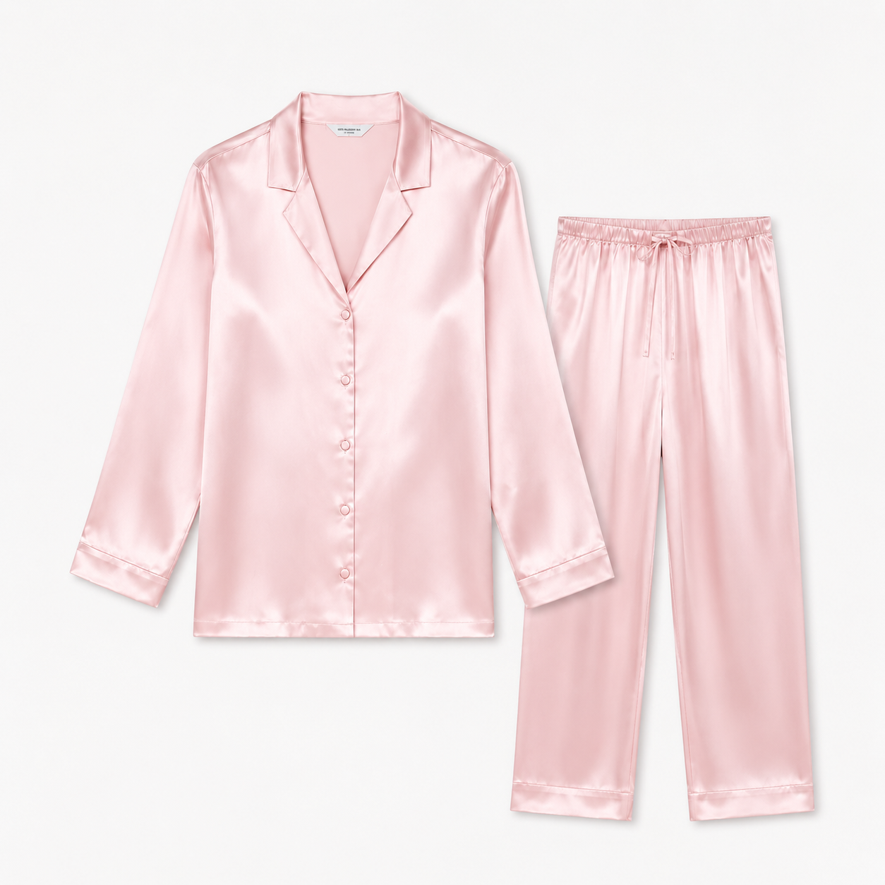 Long Premium Silk PJ Set Black