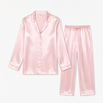 Long Premium Silk PJ Set Black