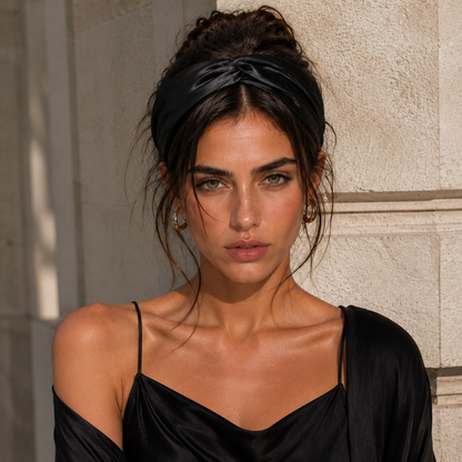 Silk Headband Black