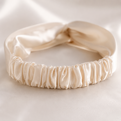 Silk Headband Beige
