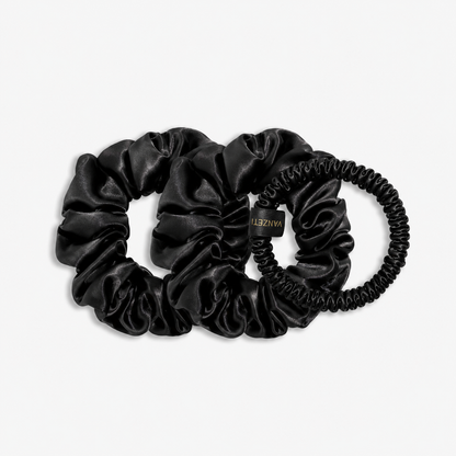 Silk Scrunchies Black