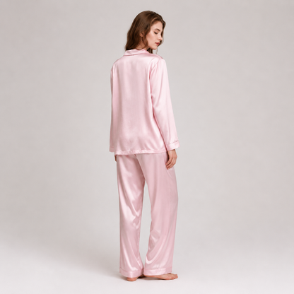 Long Premium Silk PJ Set Navy