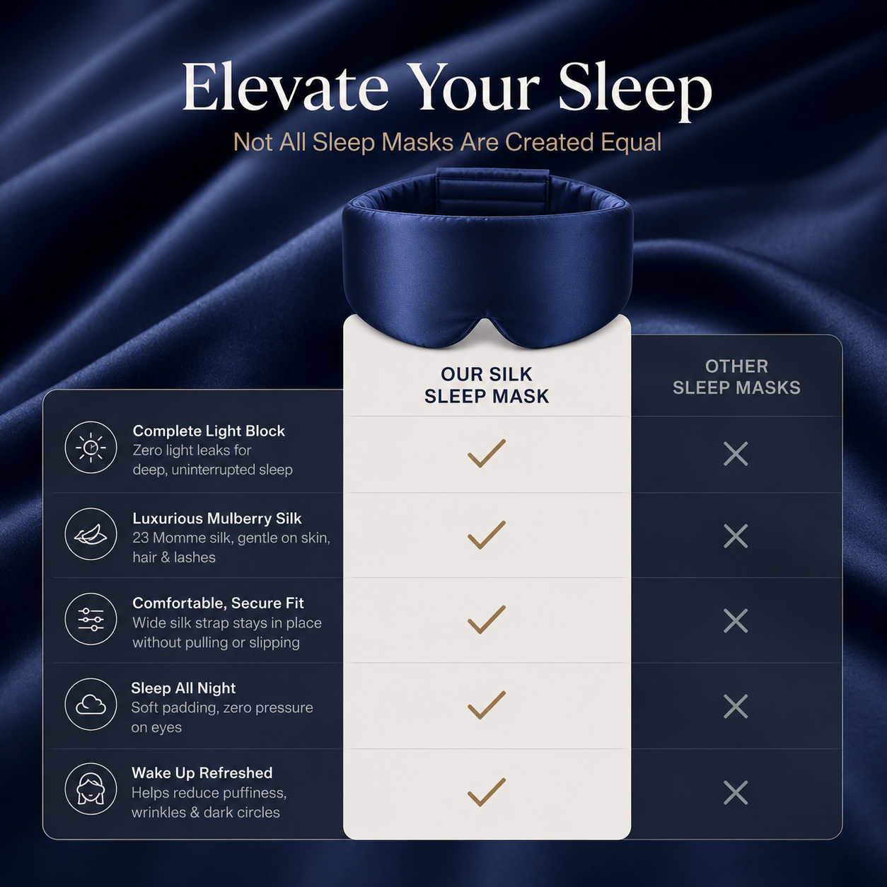 Serene Sleep Mask Light Grey