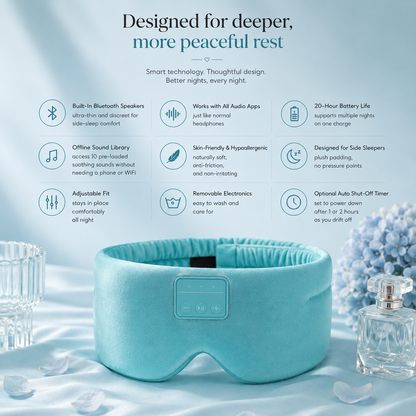 Sleeping Headphones Eye Mask Cyan - Vanzeti™
