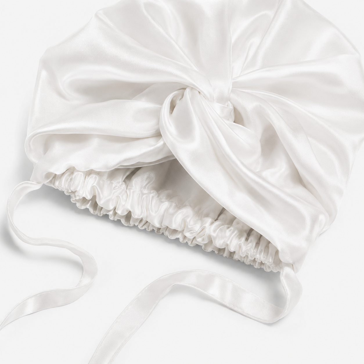 Premium Silk Bonnet White