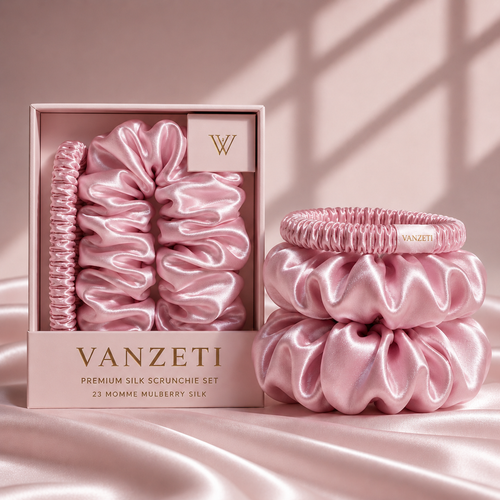 Silk Scrunchies Pink