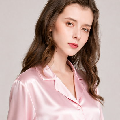 Long Premium Silk PJ Set white
