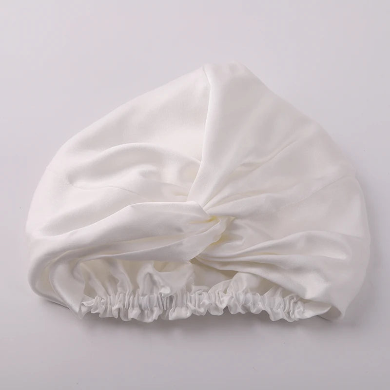 100% Mulberry Silk Night Cap 19 Momme Silk Bonnet Women's Solid Sleeping Hat Night Sleep Cap Hair Care Free Shipping World Wide