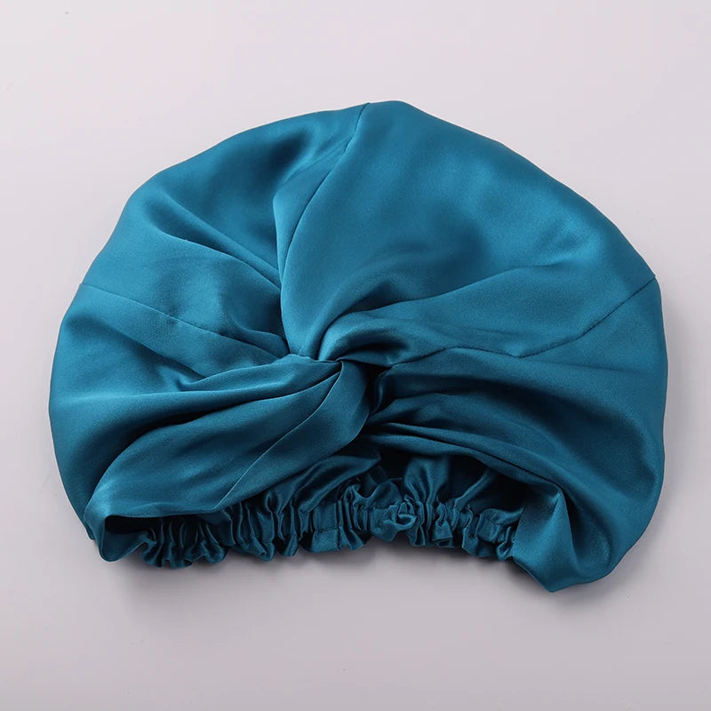 100% Mulberry Silk Night Cap 19 Momme Silk Bonnet Women's Solid Sleeping Hat Night Sleep Cap Hair Care Free Shipping World Wide