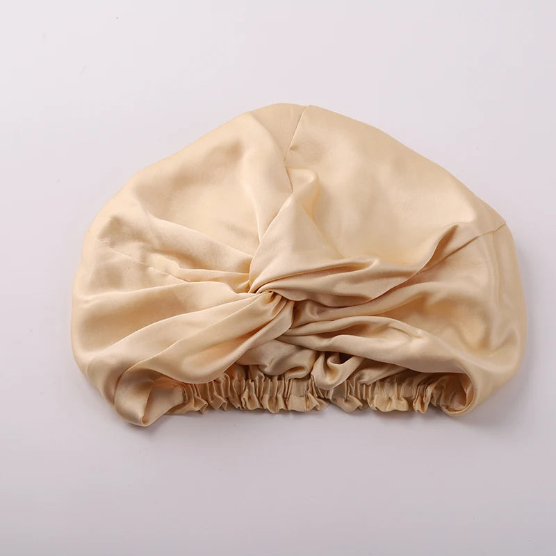 100% Mulberry Silk Night Cap 19 Momme Silk Bonnet Women's Solid Sleeping Hat Night Sleep Cap Hair Care Free Shipping World Wide