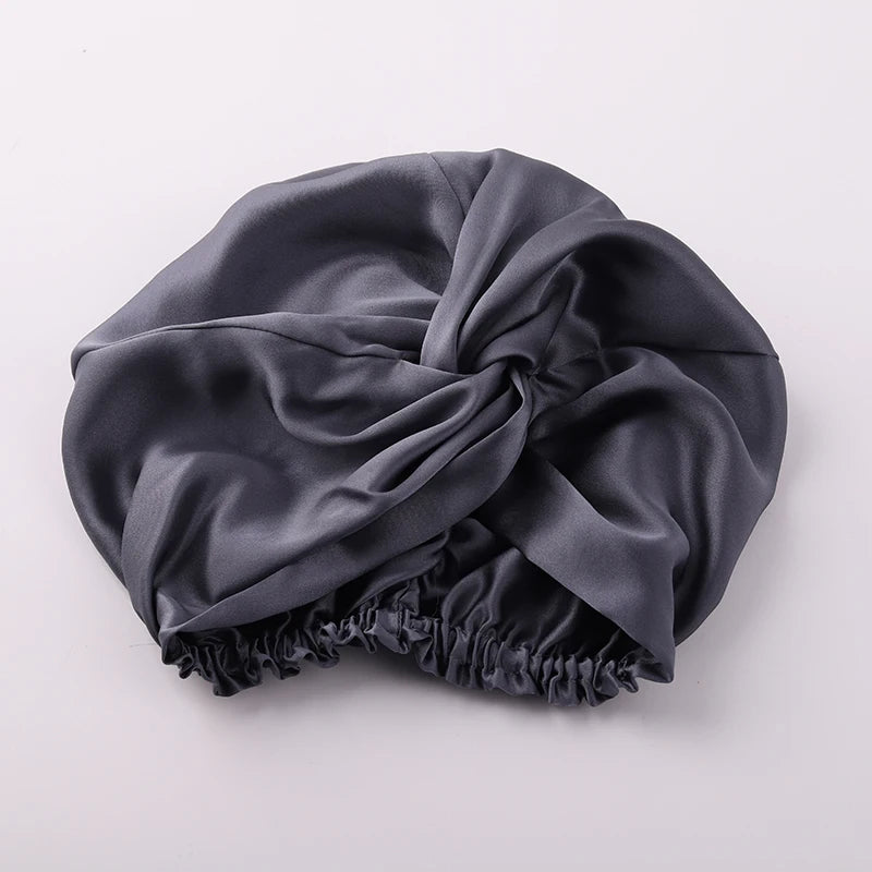 100% Mulberry Silk Night Cap 19 Momme Silk Bonnet Women's Solid Sleeping Hat Night Sleep Cap Hair Care Free Shipping World Wide