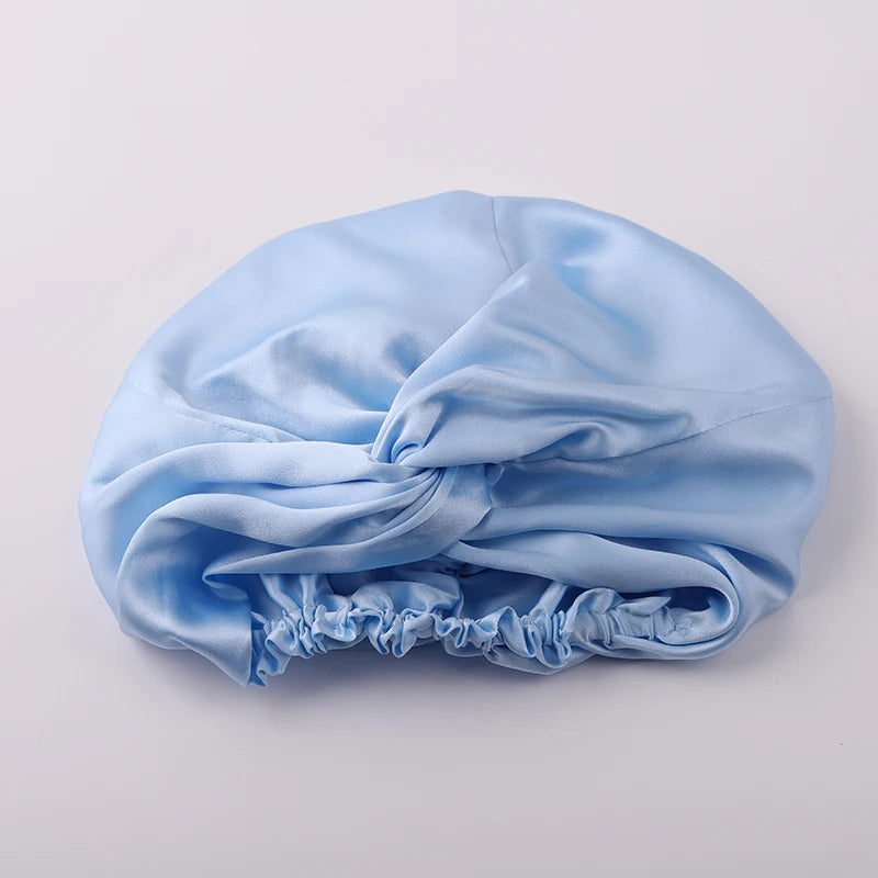 100% Mulberry Silk Night Cap 19 Momme Silk Bonnet Women's Solid Sleeping Hat Night Sleep Cap Hair Care Free Shipping World Wide