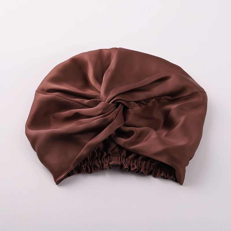 100% Mulberry Silk Night Cap 19 Momme Silk Bonnet Women's Solid Sleeping Hat Night Sleep Cap Hair Care Free Shipping World Wide