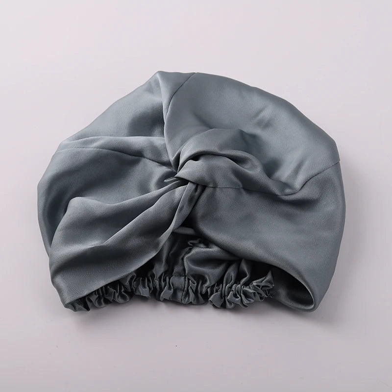 100% Mulberry Silk Night Cap 19 Momme Silk Bonnet Women's Solid Sleeping Hat Night Sleep Cap Hair Care Free Shipping World Wide