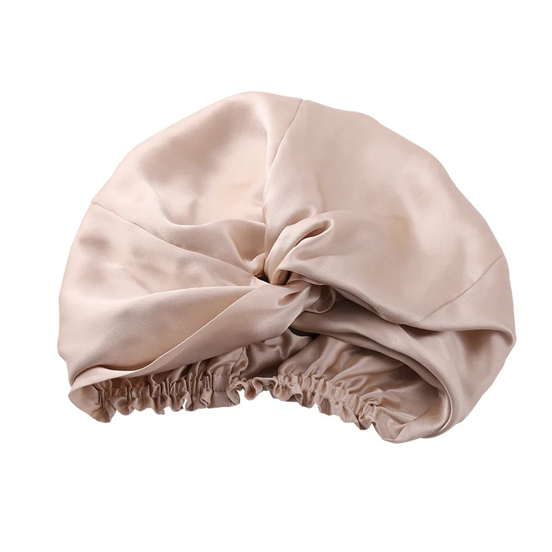 100% Mulberry Silk Night Cap 19 Momme Silk Bonnet Women's Solid Sleeping Hat Night Sleep Cap Hair Care Free Shipping World Wide