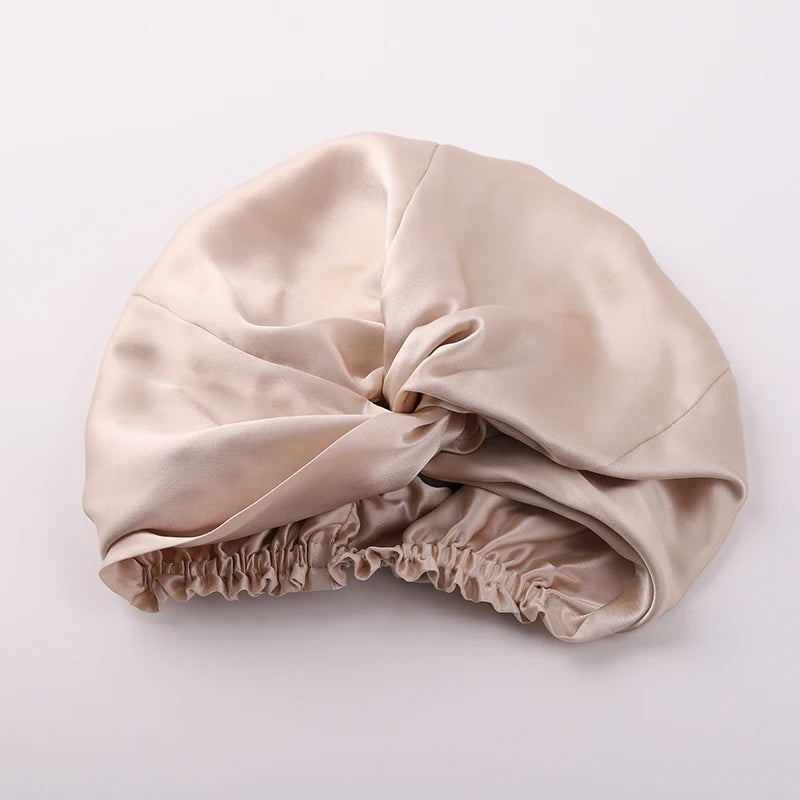 100% Mulberry Silk Night Cap 19 Momme Silk Bonnet Women's Solid Sleeping Hat Night Sleep Cap Hair Care Free Shipping World Wide