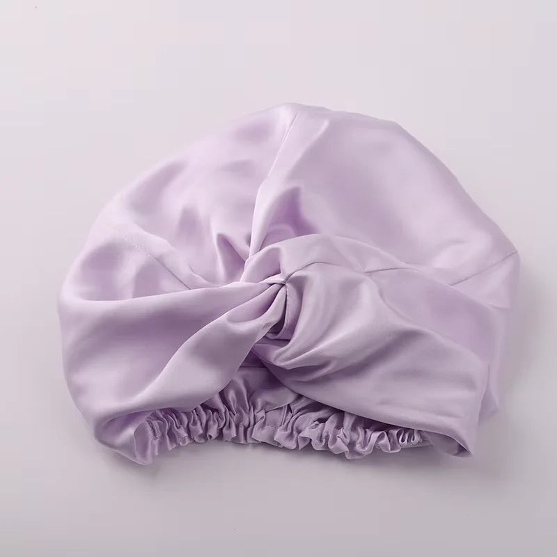 100% Mulberry Silk Night Cap 19 Momme Silk Bonnet Women's Solid Sleeping Hat Night Sleep Cap Hair Care Free Shipping World Wide