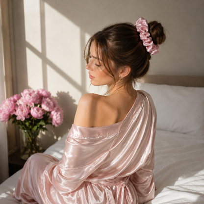 Silk Scrunchies Pink