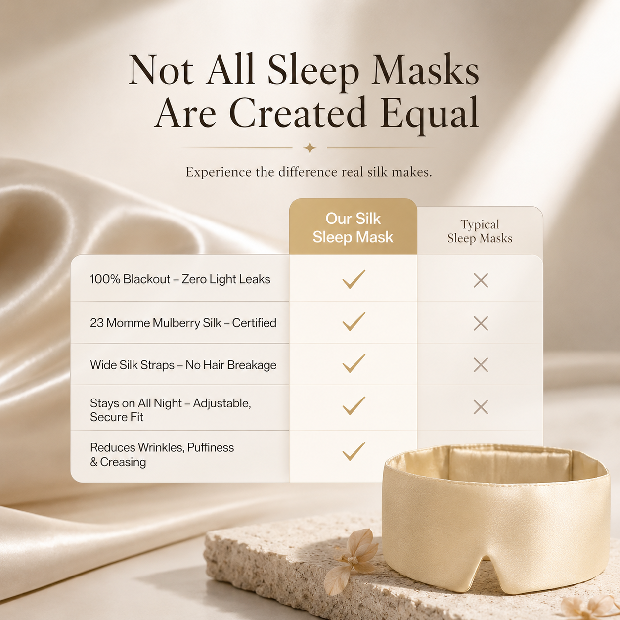 Serene Sleep Mask Light Grey