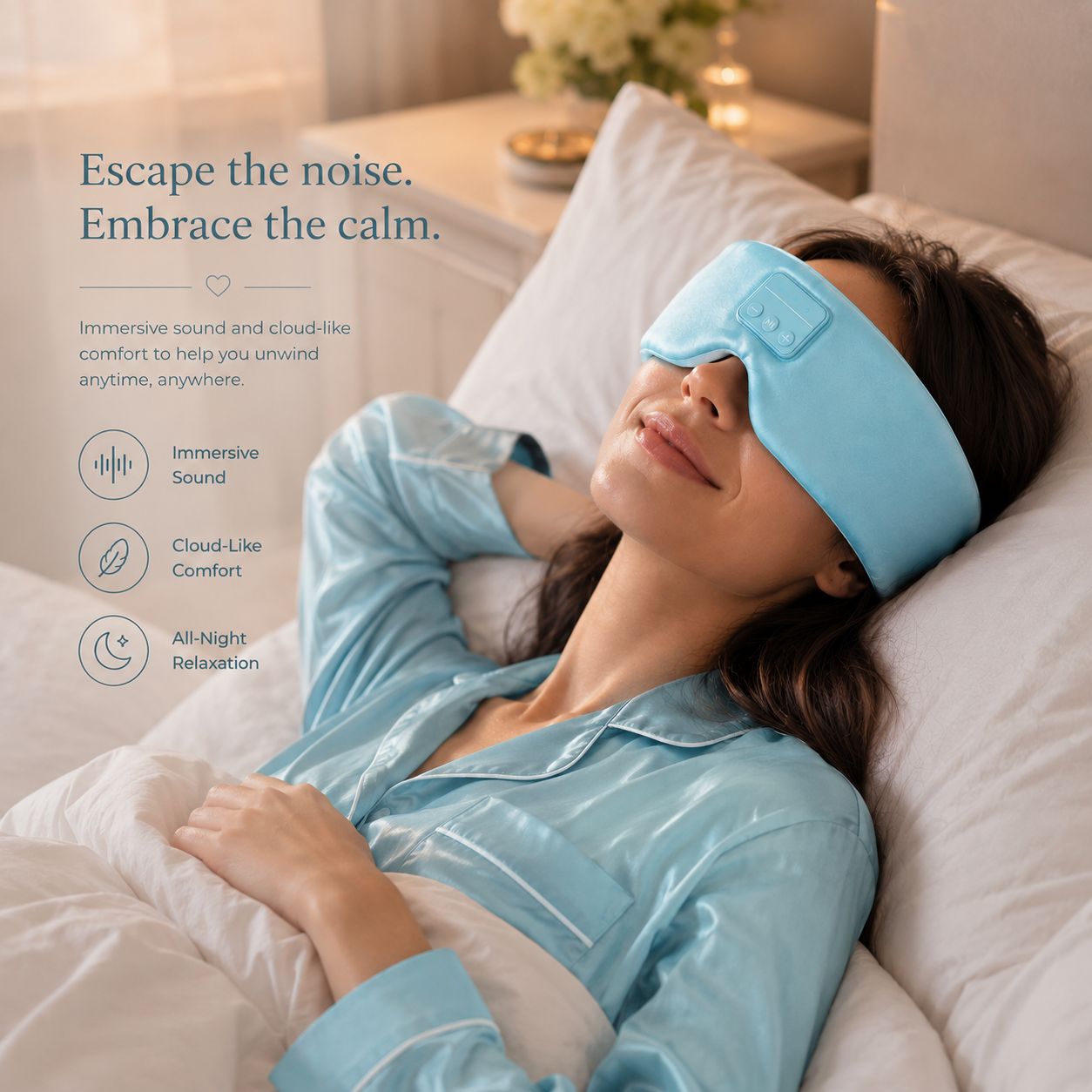 sleeping headphone mask black - Vanzeti
