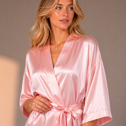 Gown Silk Dark Light Pink