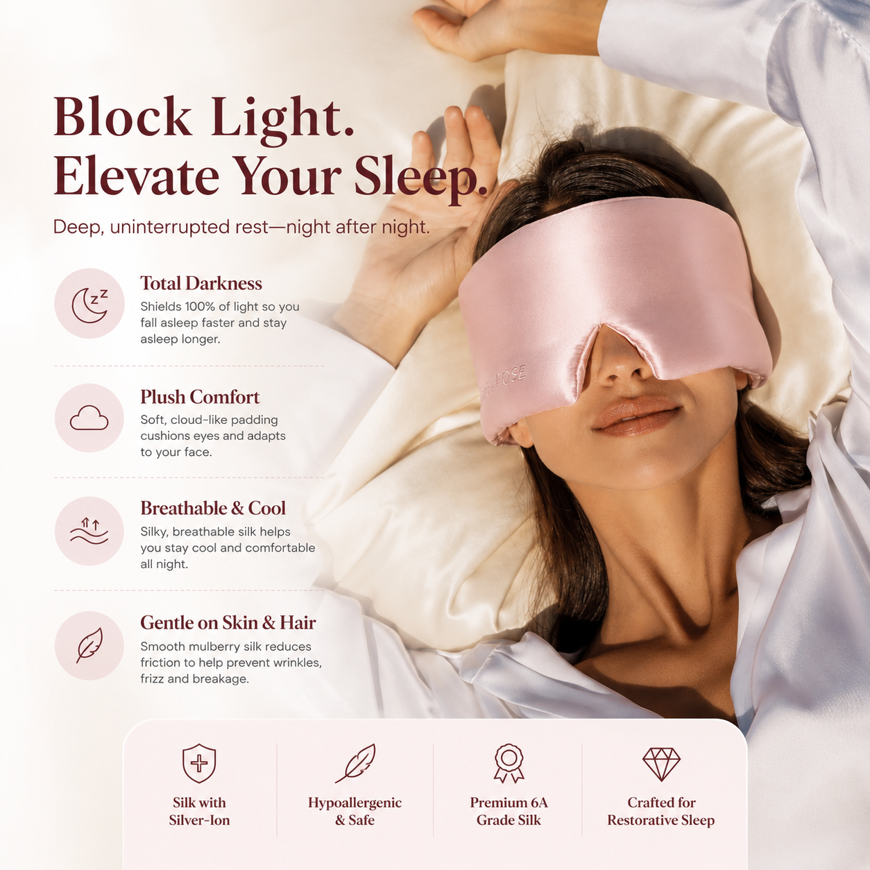 Serene Sleep Mask Navy Blue