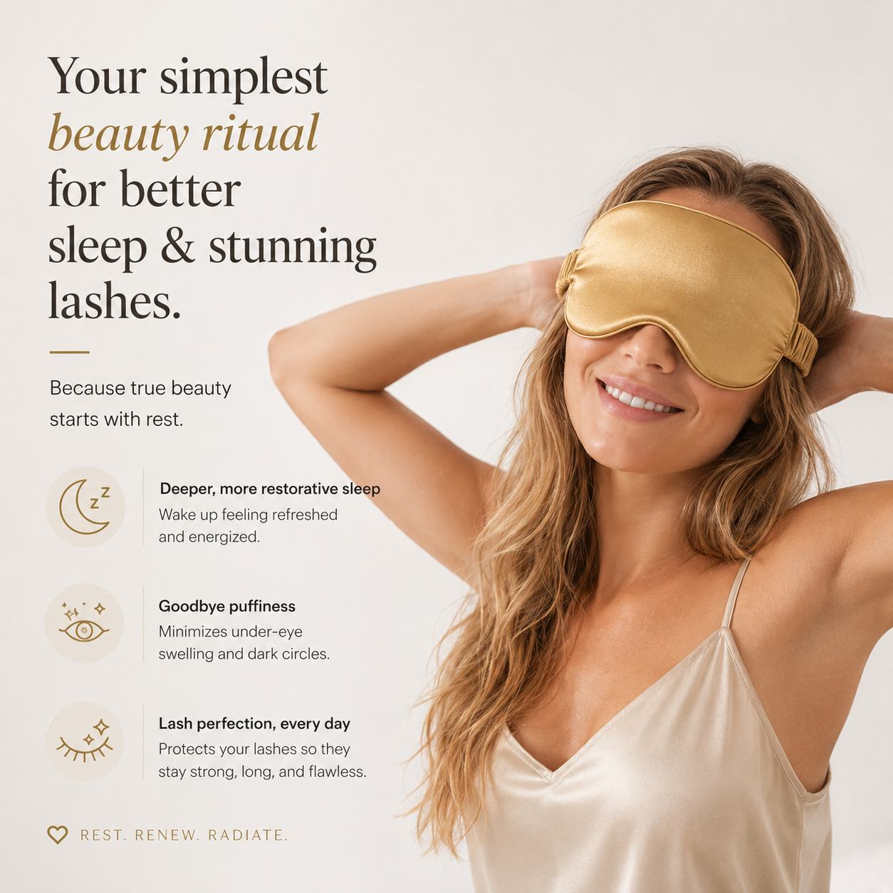 Premium Silk Sleep Mask Dark Blue