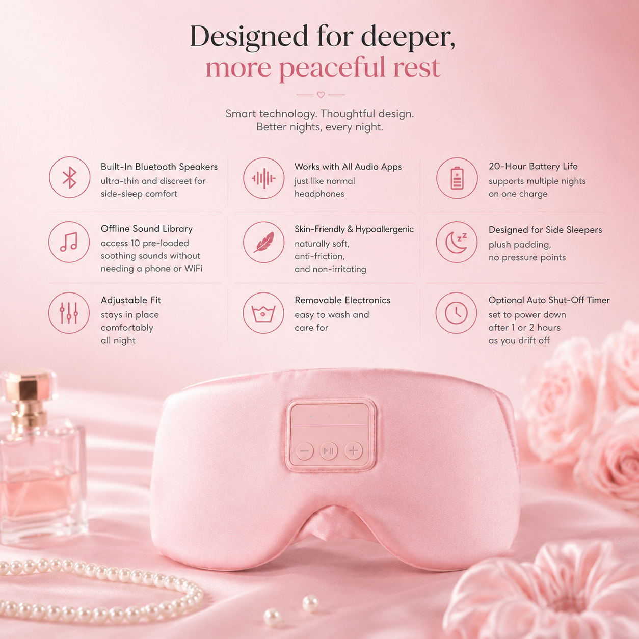 sleeping headphone mask black - Vanzeti